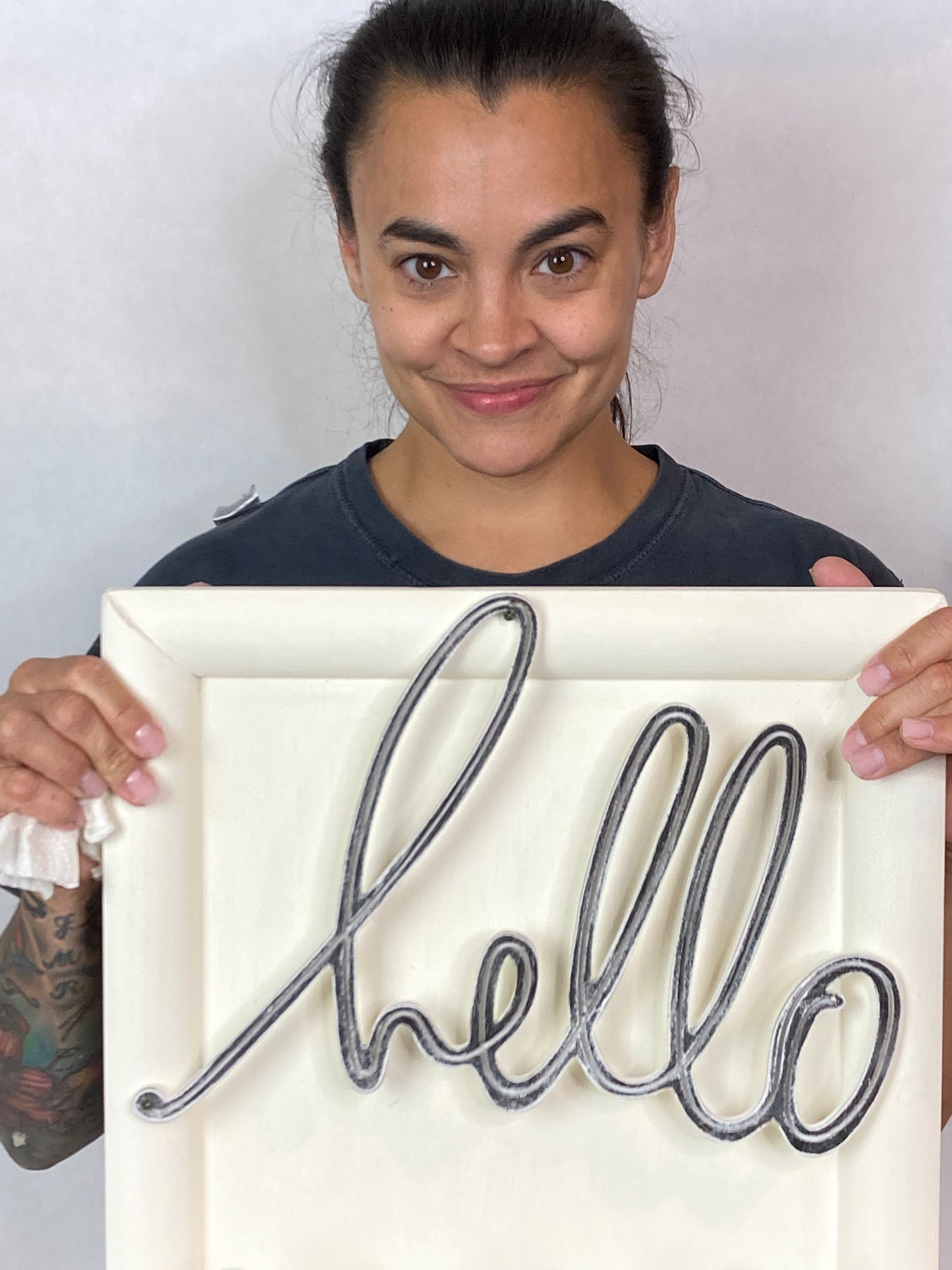 "Hello" Wall Sign with Key/Coat Hangers