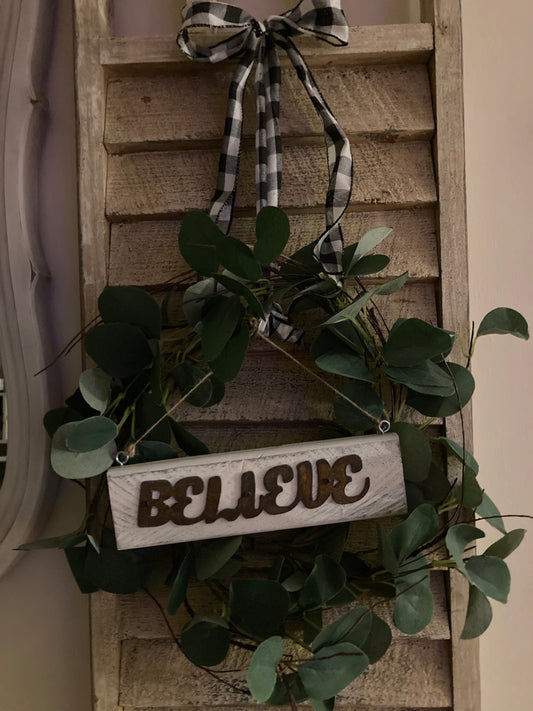Custom "Believe" Wall Decor Sign